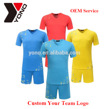Personalizado seu logotipo atacado top quality soccer jersey uniforme de futebol em branco kit